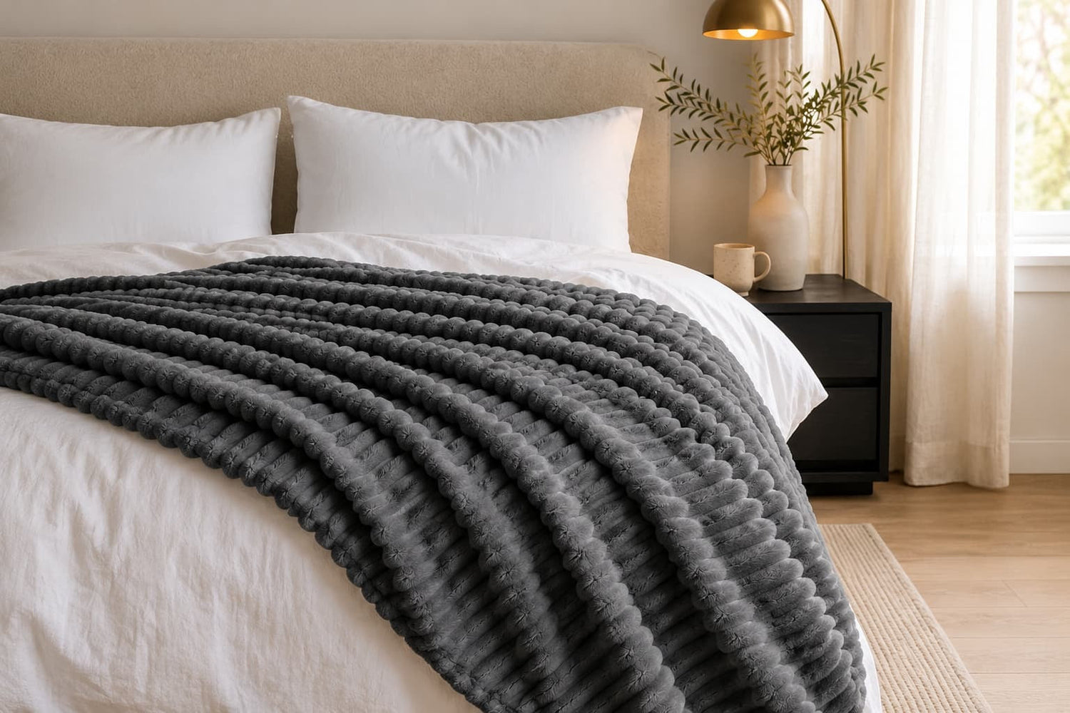 Fleece Blanket on a bed