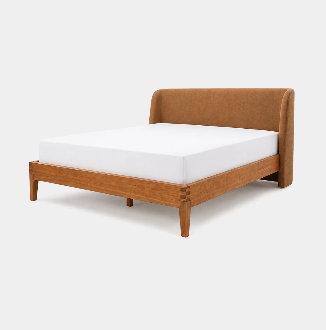 Wood Frame Bed Upholstered Headboard