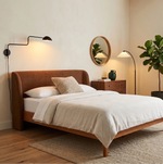 Wood Frame Bed Upholstered Headboard